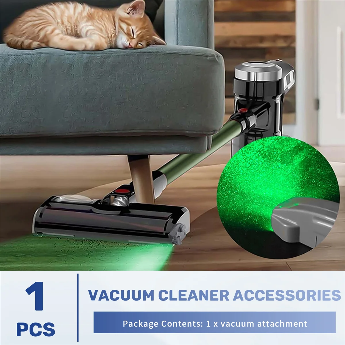 Wyświetlacz kurzu do odkurzacza Lampa LED do czyszczenia ukrytego kurzu, akcesoria do odkurzaczy do sierści zwierząt domowych ShopBAAN