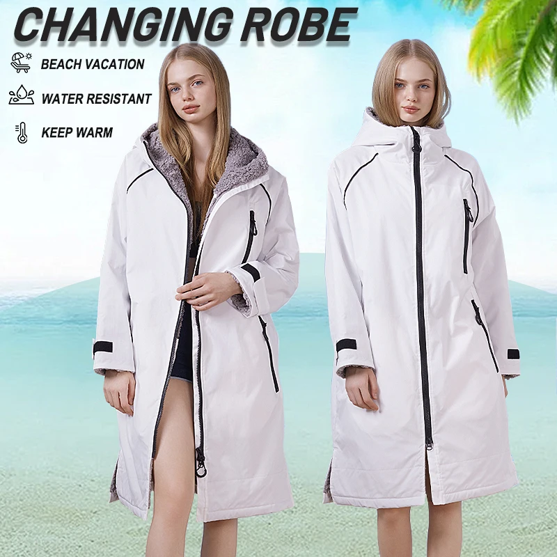

SAILBEE Surf Changing Microfiber Fabric Jacket Hooded Cloak Beach Surf Pool Lining Raincoat Unisex Coat Diving Warm Bathrobe