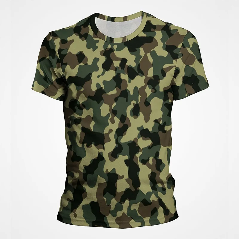 Camouflage T Shirt Men Tops 3D Printed Camo Combat Short Sleeve Quick Dry Soldier T-shirt Casual Russian Army Veteran Tee Shirts