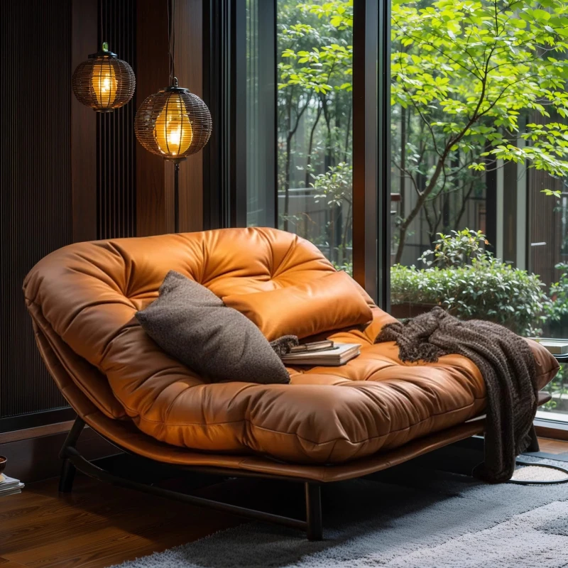 

Balcony sofa Zen home reclining and sleeping single double lazy light luxury recliner villa courtyard leisure chair