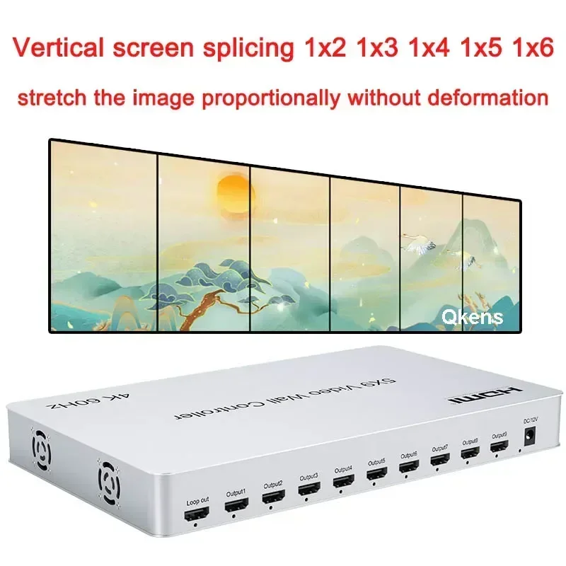 

4K 5x9 Video Wall Controller TV Splicer 1x3 1x4 1x5 1x6 Horizontal Screen Vertical Screen 2x2 3x3 Splicing 4x1 HDMI Multivewer