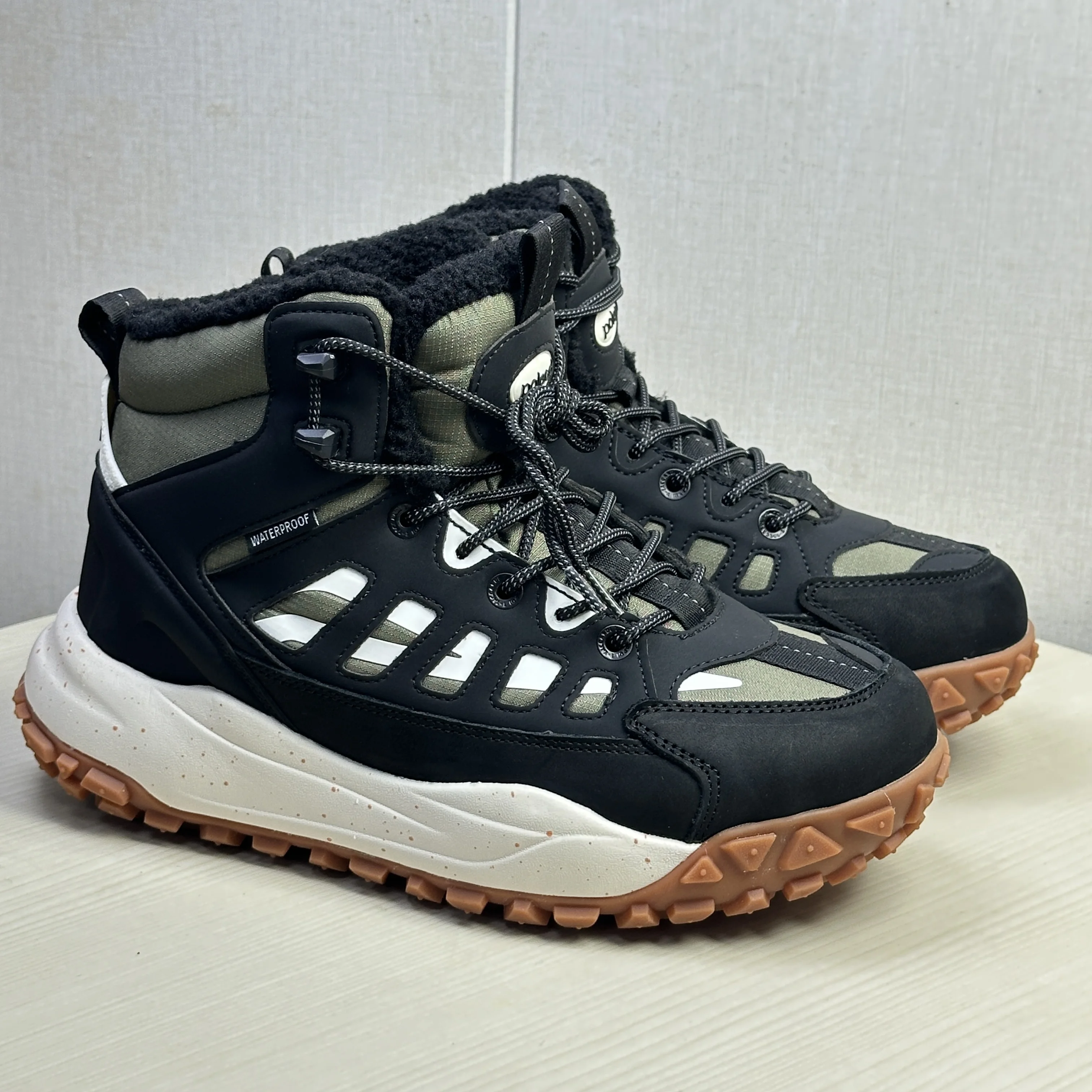 Men's Winter Warm Fleece-Lined Outdoor Hiking Boots Waterproof Walking Shoes for Men and Women Walking Sports Shoes