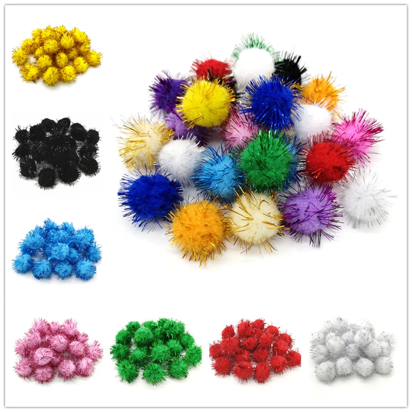 50pcs 15mm 25mm Colorful Pompoms for Dolls Garment Handmade Material Soft Fluffy Pom Poms Ball For DIY Kids Toys Accessories