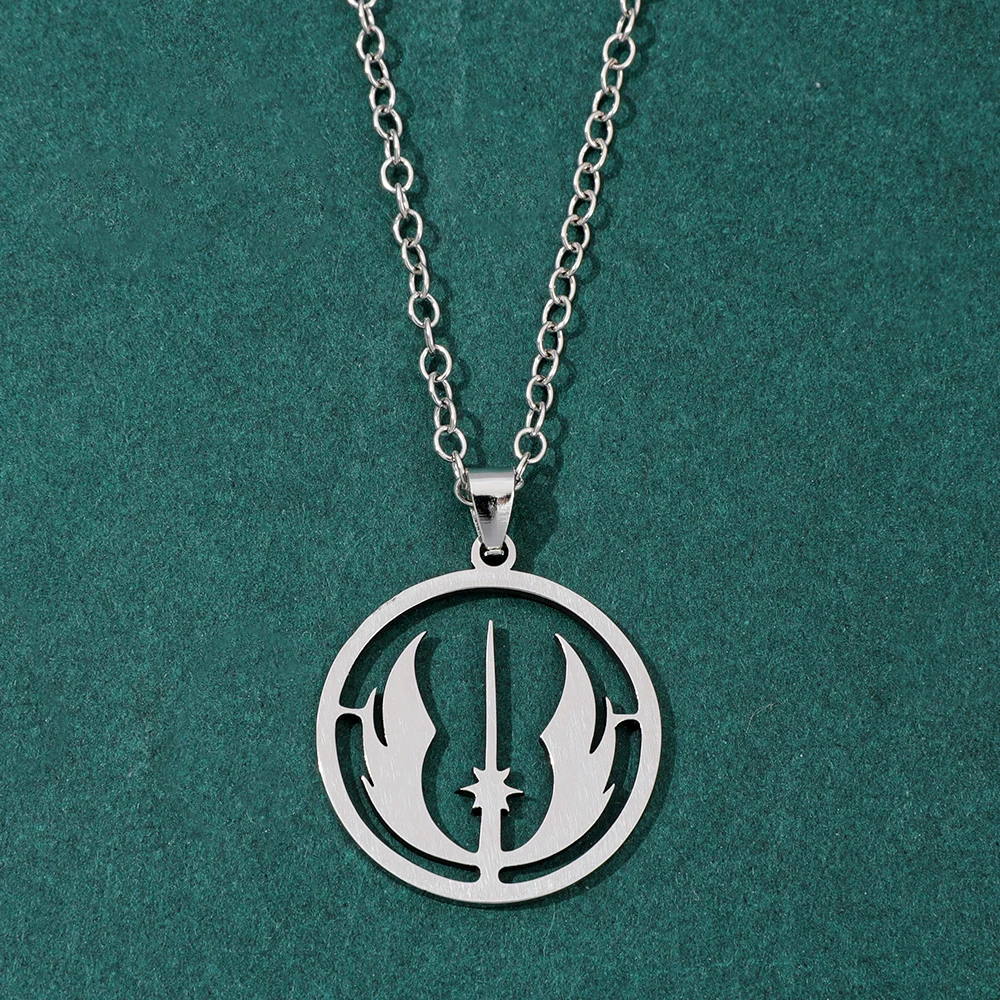 جيدي الطلب رمز الفولاذ المقاوم للصدأ قلادة قلادة القوطية ستار سلسلة للنساء الرجال الهيب هوب مجوهرات هدايا