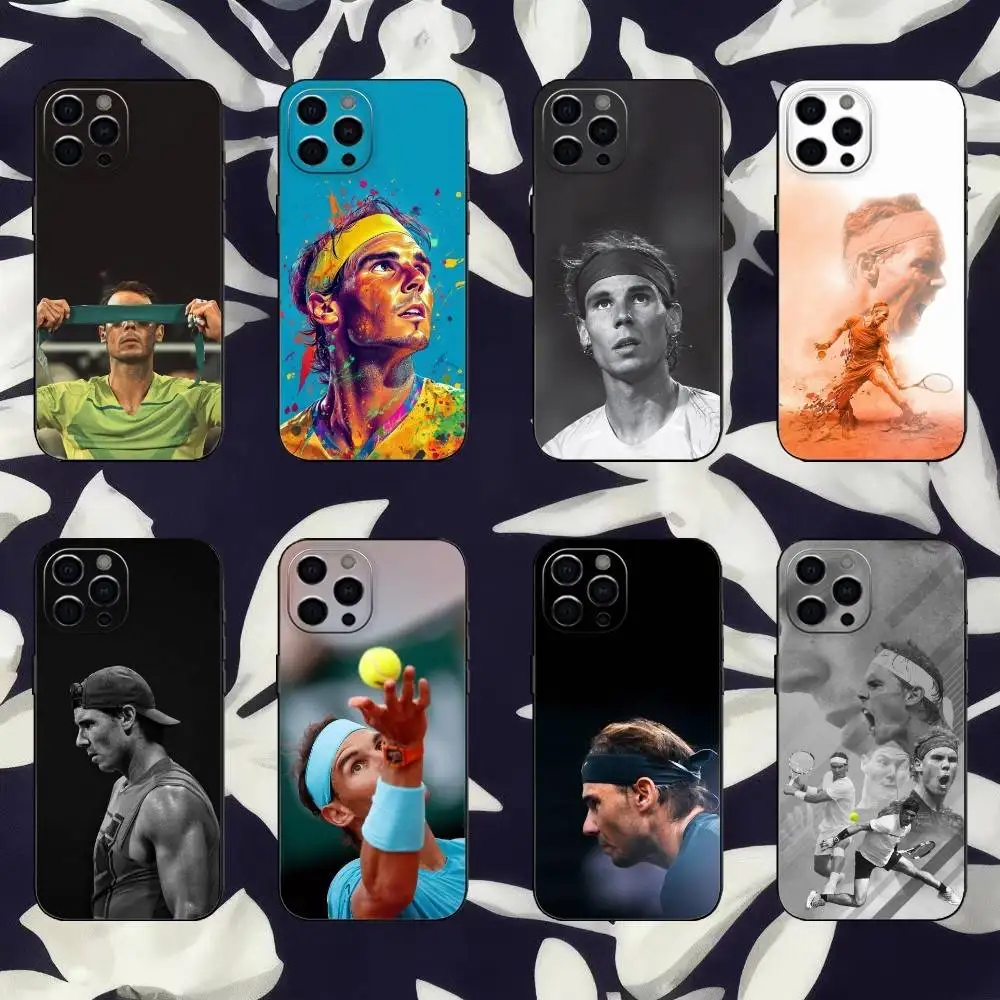 

Tennis Rafael Nadal Phone Case For iPhone 17,16,15,14,13,12,11 Plus,Pro Max,Soft Silicone Black Cover