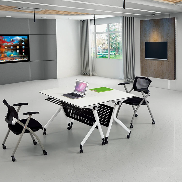Factory Direct Sales Office Folding Training Conference Table Pulley Removable Multi-functional Office Training Table and Chair