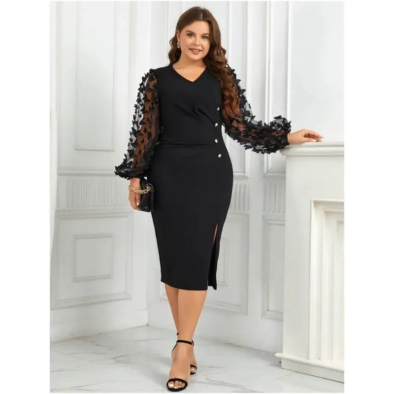 

plus Size Fashion Women's Dresses XL-4XL Big Ladies Gown Skirt Elegant Stylish plus Size Clothing for Women Winter Collection