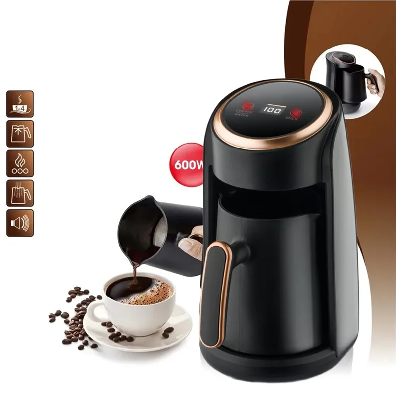

AC93-Automatic Turkish/Greek Coffee Machine 600W Electric Coffee Pot Moka Coffee Kettle Coffee Pot Maker EU Plug