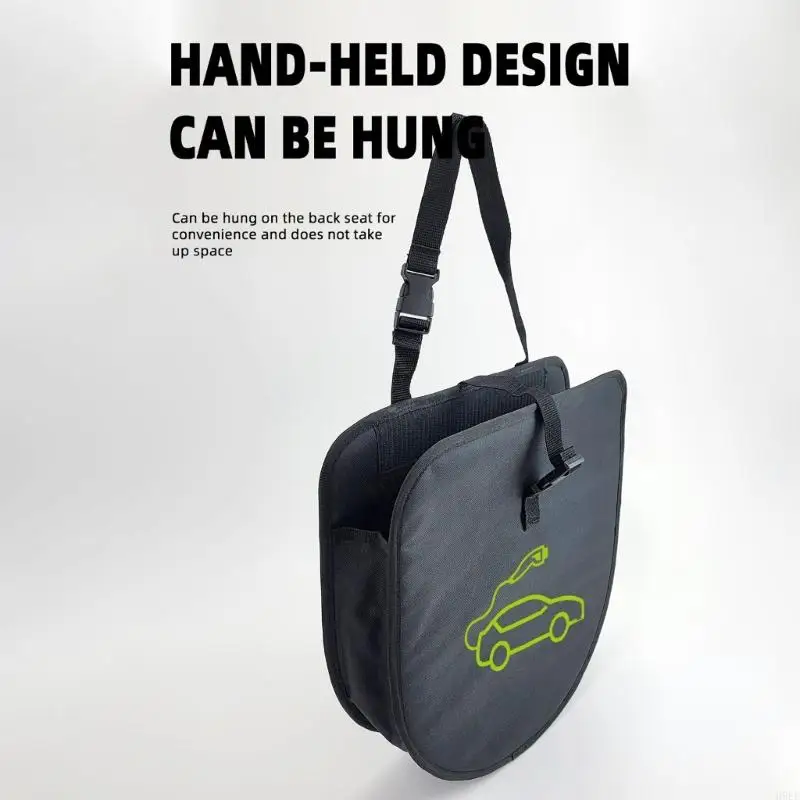 

Просторная сумка для хранения зарядного кабеля для электромобилей, водонепроницаемые подвесные органайзеры для салона автомобиля