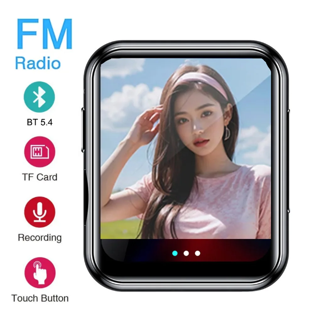 شاشة تعمل باللمس 720P مشغل فيديو MP3 HiFi بلوتوث 5.4 MP3 الموسيقى وكمان المدمج في مكبر الصوت تسجيل FM كاميرا الكتاب الإلكتروني الخ 8-128 جيجابايت #1