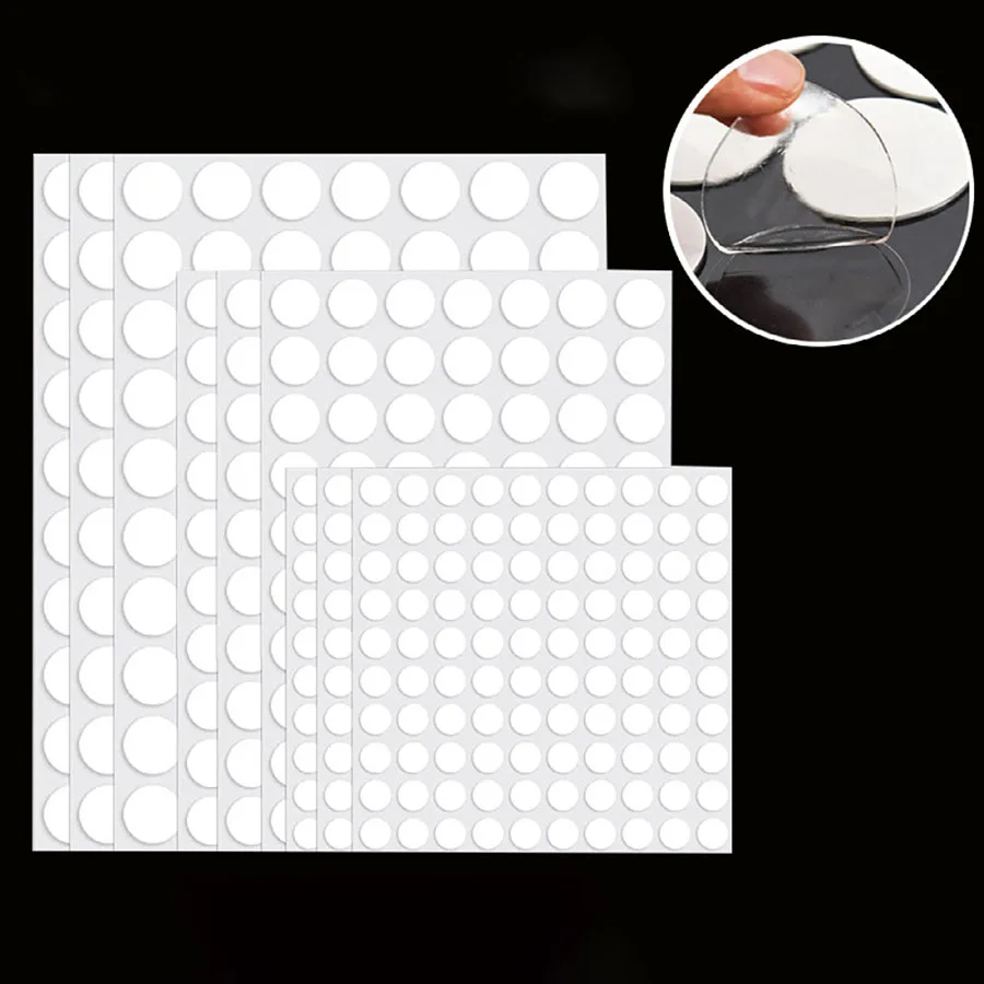 

2Sheets Transparent Double-sided Adhesive Tape 10mm 20mm Round Glue Tape Strongly Fixe Seamless Glue Household Paste Decoration