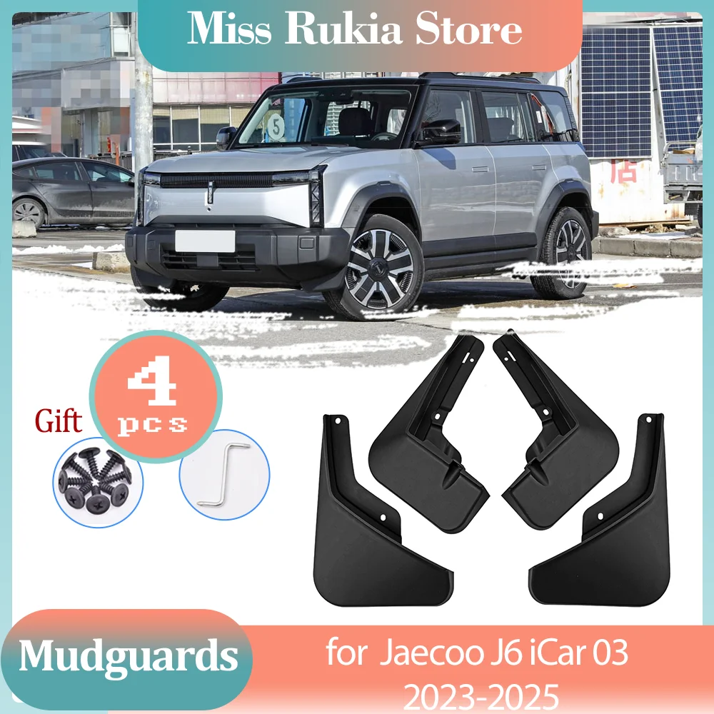 

4PCS Mud Flaps for Jaecoo J6 EV iCar 03 2023 2024 2025 Mudguards Splash Guards Fender Flare Car Front Rear Wheel New Accessories
