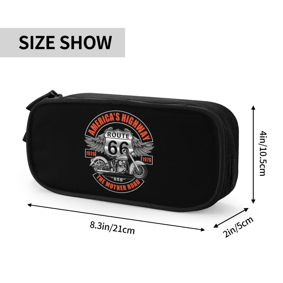 Custom Americas Highway Route 66 Pencil Case for Boy Girl Big Capacity Pen Box Bag Stationery