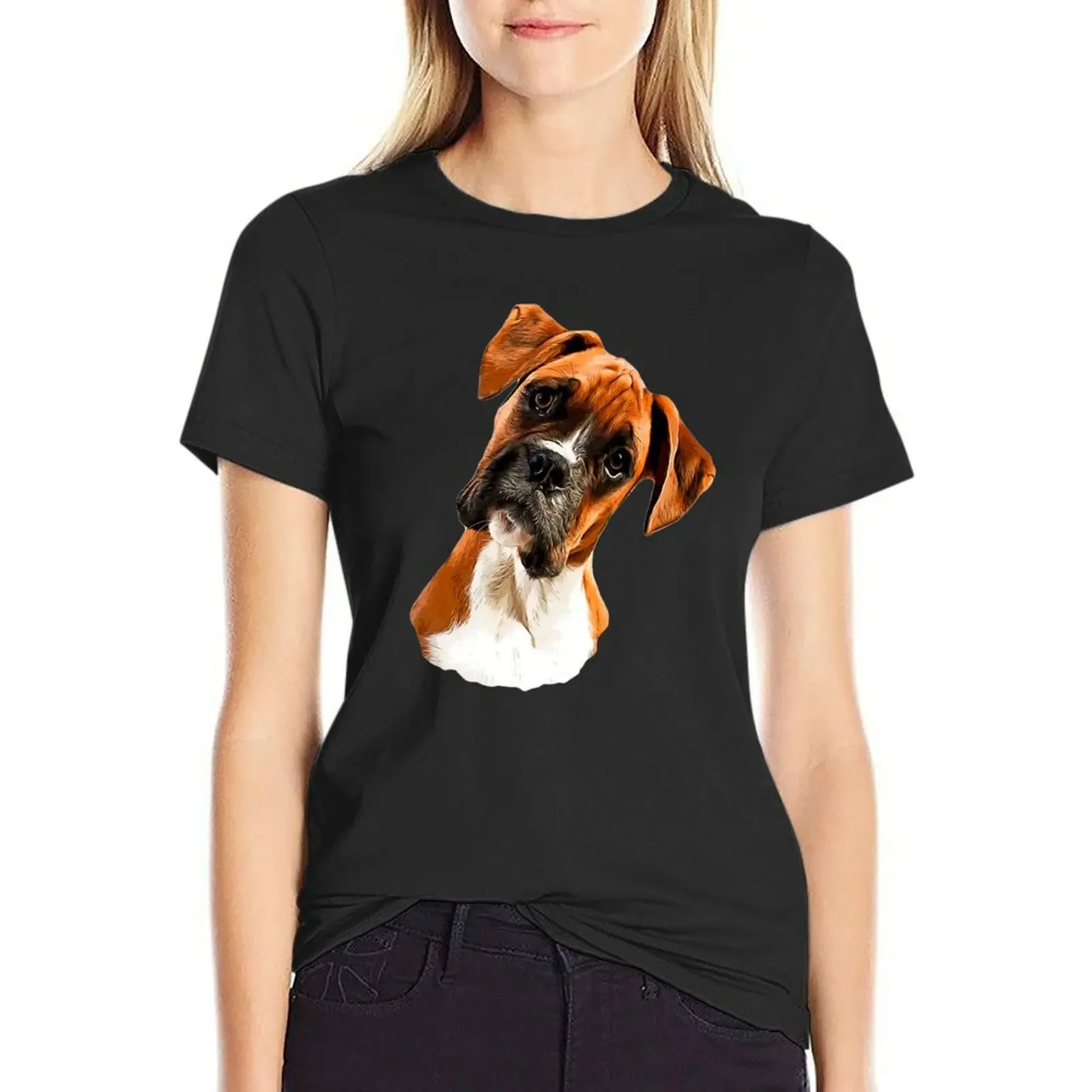 Boxer A Beautiful Boxer Head Tilt T-shirt tees funny summer top Woman clothes