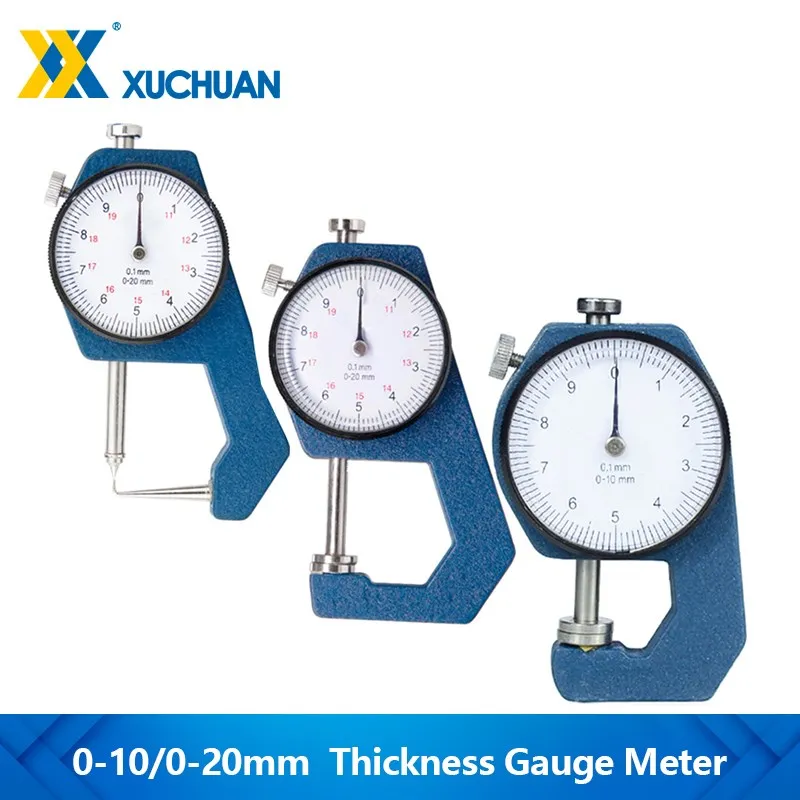 0-10/0-20mm Dial Thickness Gauge Thickness Meter Tester for Leather Paper Width Measuring Instrument Tools 1pc