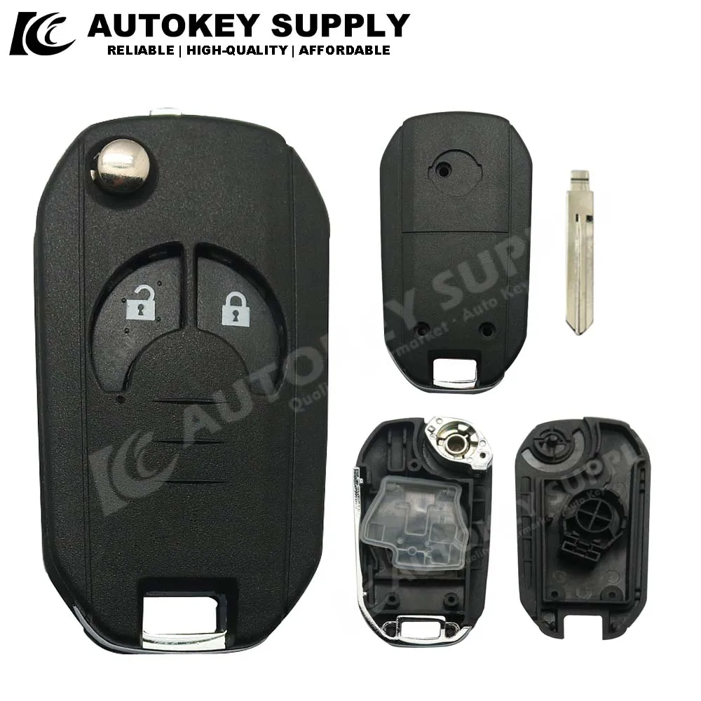 Autokeysupply 2/3/4 Buttons Remote Flip Key Shell For Nissan