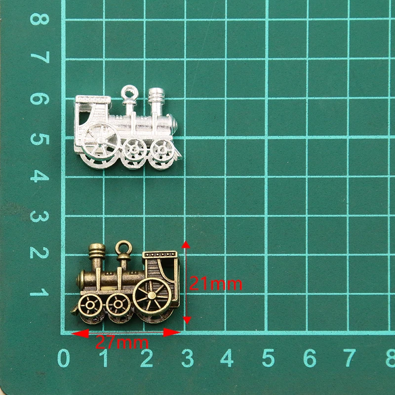 4Pcs 21*27mm 6 Color 3D Steam Train Charms Transportation Pendants Handmade Decoration Vintage For DIY Jewelry Making Findings