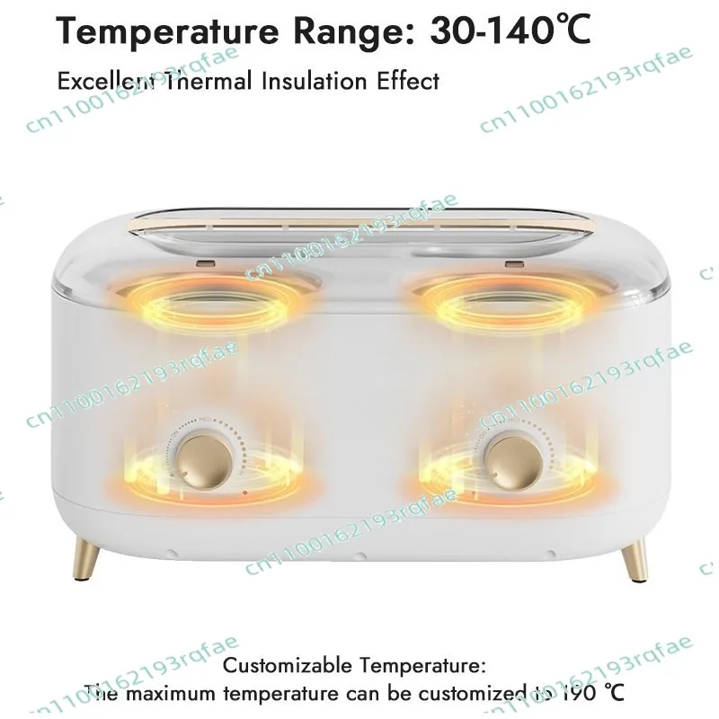 Máquina de cera caliente para depilación con cera de abejas, termostato, instrumento de belleza corporal, doble recipiente de 2000ML