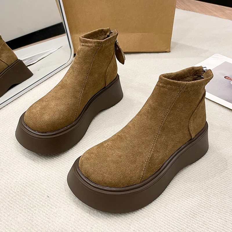 Women Ankle Boots Platform Chu - Sewing Latex 评论和价格