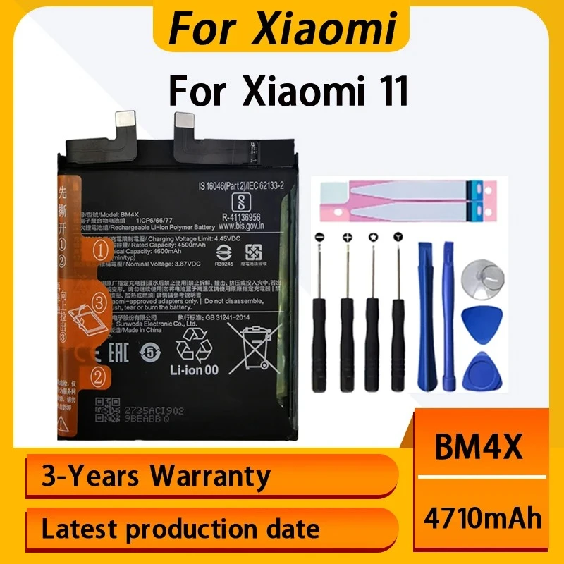 Fast Shipping New BM4X 4710mAh Lithium Battery For Xiaomi 11 Mi11 Replace Phone Batteries Bateria Batterij+Free Tools