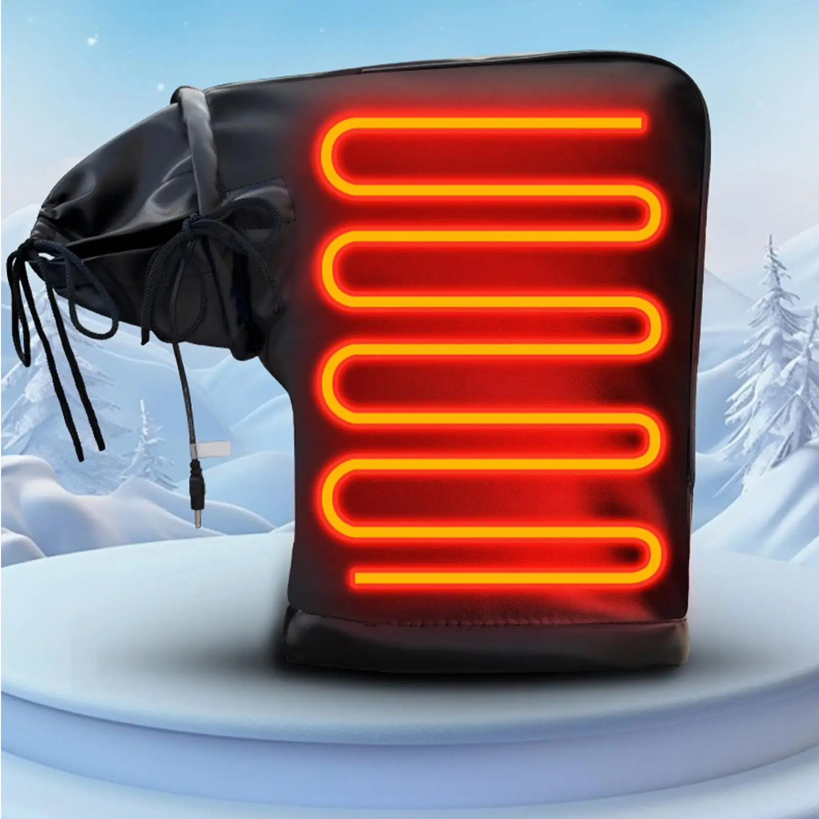 

Heated Motorcycle Handlebar Gloves Cold Weather Riding Gauntlets Motorcycle Handlebar Warmers Mittens For Scooters ATVs