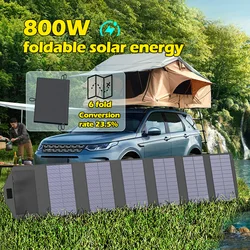 800W 6-fold Foldable Solar Panel Portable Solar Panels Charger USB 5V DC Full time Power Solar Panel Mobile Power Supply