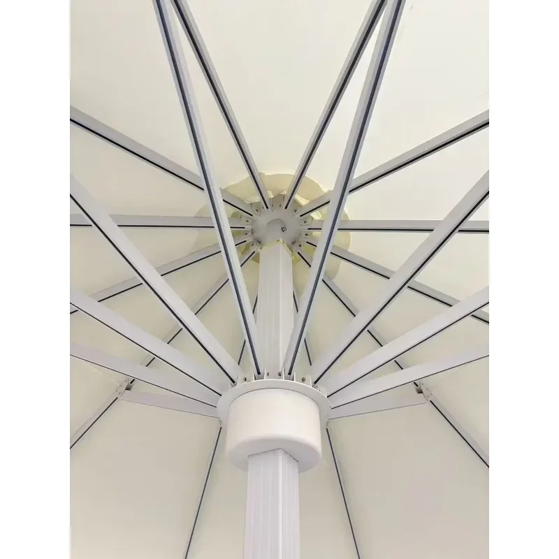 Outdoor Fully-Automatic Large Modern Square Aluminum Alloy Umbrella with Black Coating 12ribs for Courtyard Leisure Sunshade
