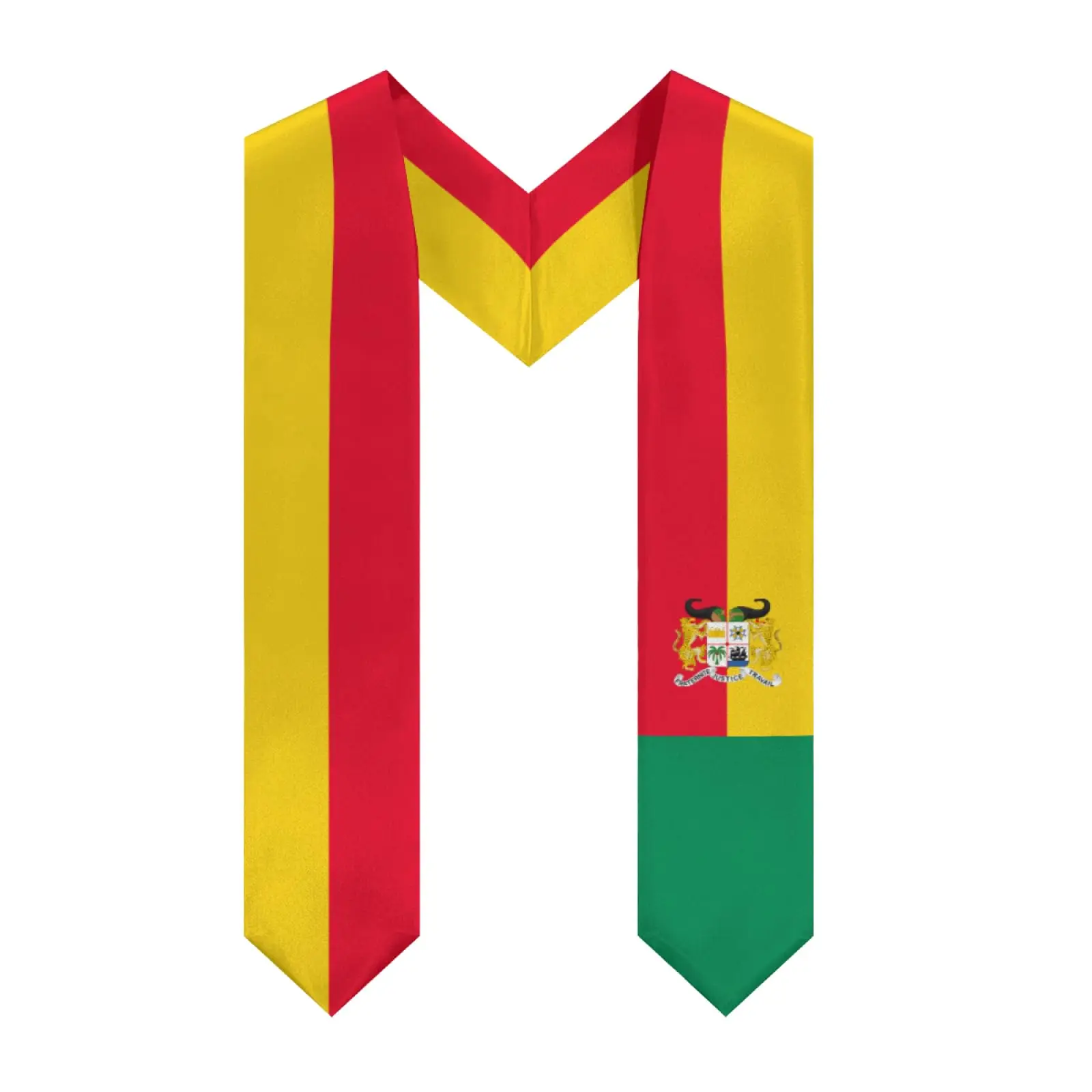 

2025 Benin Flag V-neck Graduation Stole Shawl Sash Honor For Study Aboard International Students