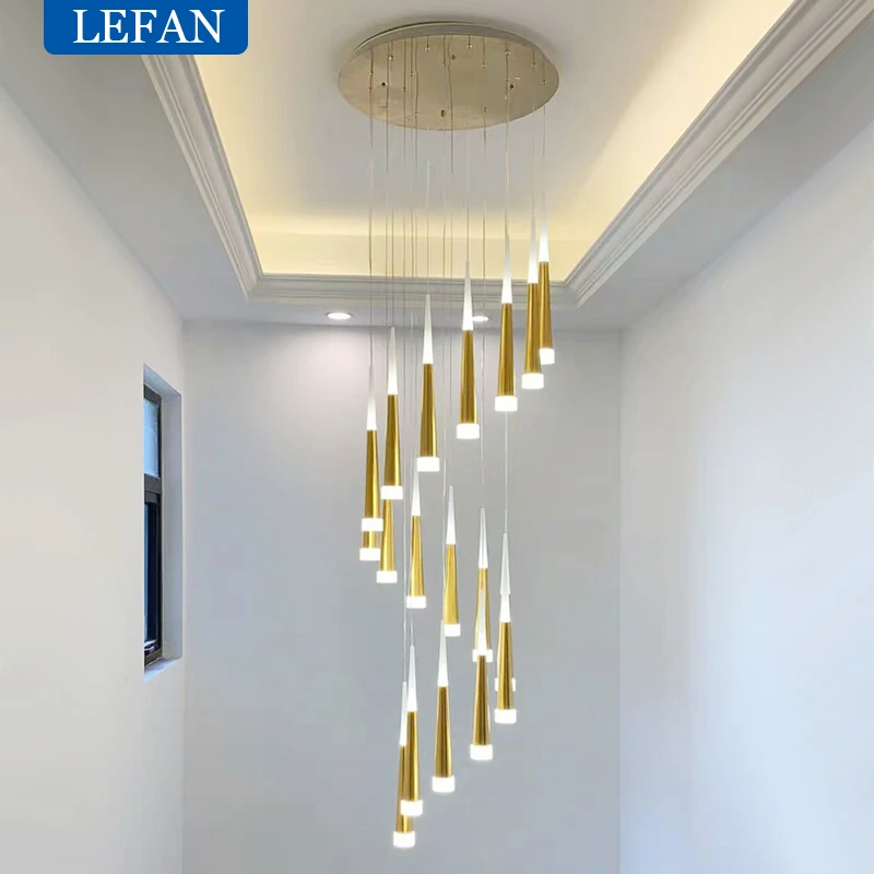 Imagem -04 - Modern Led Chandelier Staircase Long Full of Stars Lâmpada Pingente Duplex Building Villa Attic Luz Suspensa Ajustável