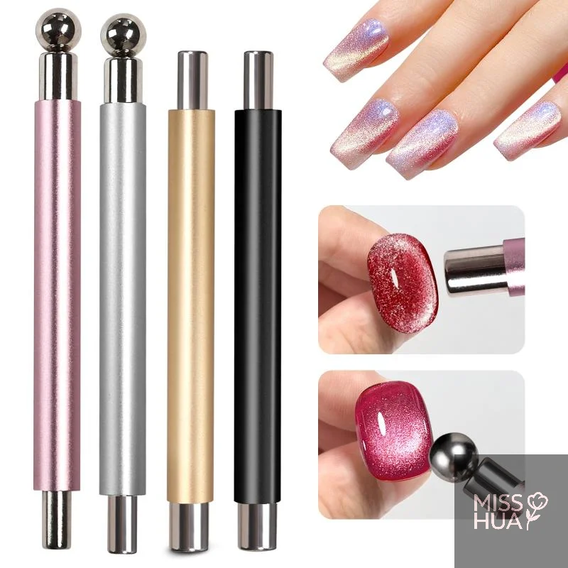 HH Double-end Magnetic Cat's Eye Nail Magnetic Stick With Steel Balls Super Strong Gel Polish Magnet Pen Manicure Magnetic Tools
