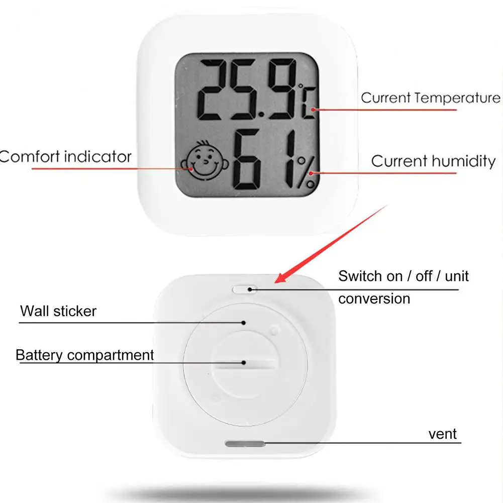 -50℃-70℃ Temperature And Humidity Sensor With Digital LCD Display Indoor Hygrometer Thermometer 10%RH-99%RH ﻿