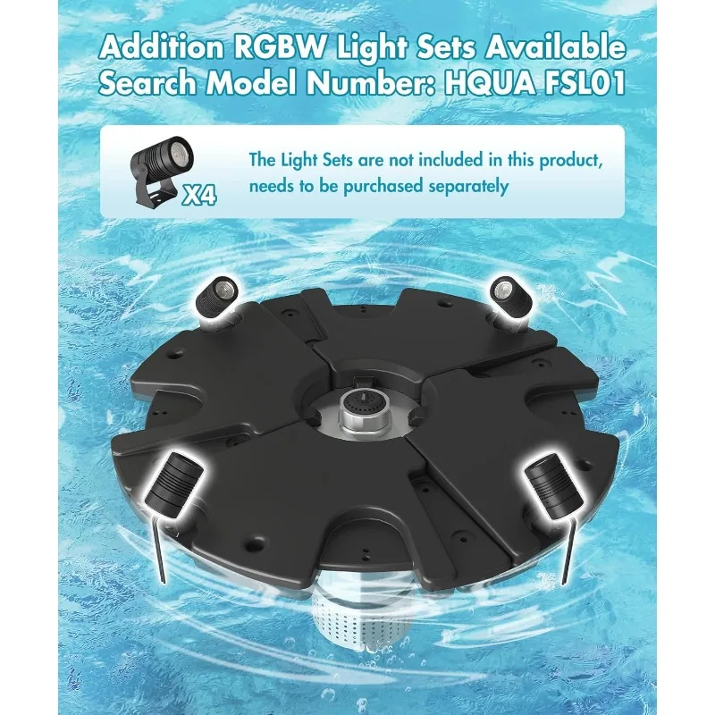 home.-FS01 Fonte flutuante de lago grande de 110 V, 1/2 HP, OD (φ) 32" com bomba de fonte de 13000 GPH, cabo de alimentação de 100', dois patos de pulverização