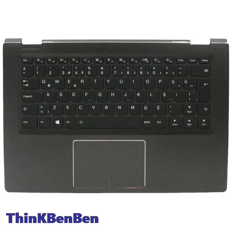 TR Turkish Keyboard Black Upper Case Palmrest Shell Cover For Lenovo Yoga 510 14ISK 14IKB 14AST Flex4 1435 1470 1480 5CB0L66017