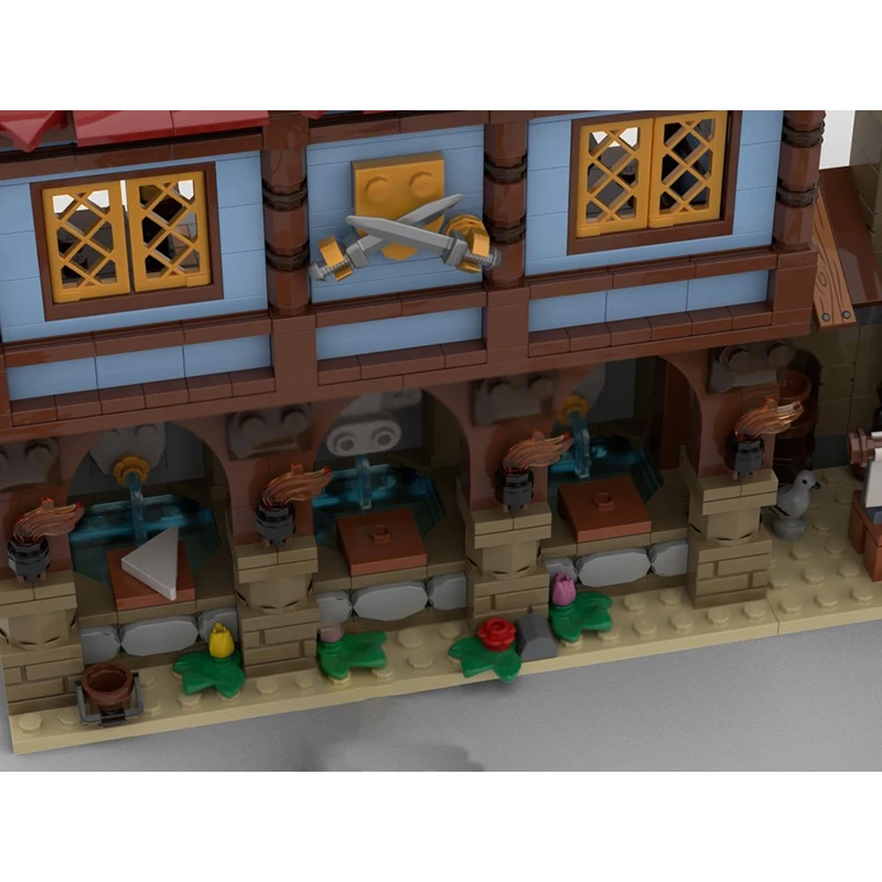 Modelo de Castillo Medieval, Bloques de Construcción MOC, Modelo de Casa del Capitán de Guardia, Ladrillo de Tecnología, Juguete de Construcción de Ensamblaje DIY, Regalo Navideño