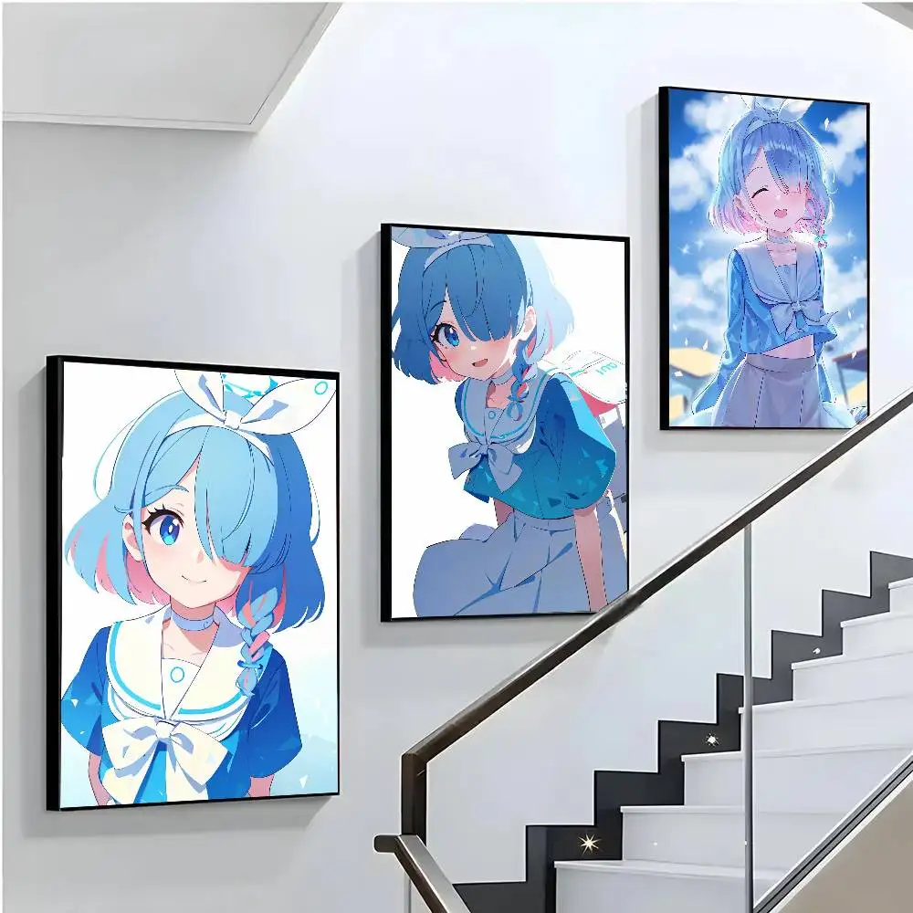 Arouna Game Blue Archive Art Sticky Wall Waterproof Home Living Room Bedroom Bar Aesthetic Decoration