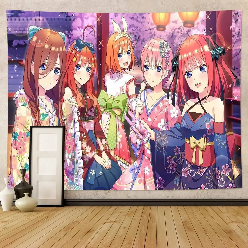 T-The Q-Quintessential Q-Quintuplets Tapestry Decoration Bedroom Dormitory Background Cloth Holiday Home Party Living Room