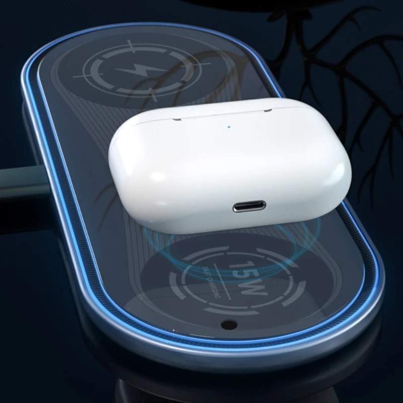 Wireless Charging Station 3 in 1 Fast Wireless Charger Station 8mm Sensing Distance for Apple 12 and More