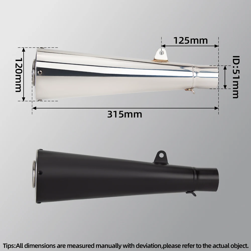 

Универсальный мотоциклетный выхлопной хвостовой трубы 51 мм, глушитель с DB Killer для NK400 450sr Ninja250 GSXS8 mt07 NSS750 R1