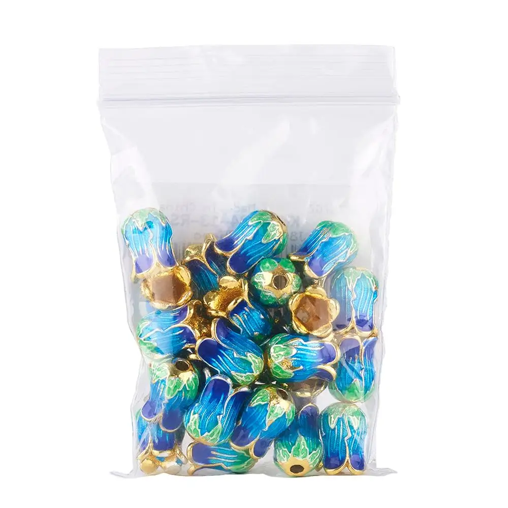 25 uds. Tapas de cuentas espaciadoras de flores esmaltadas chapadas en estante de 5 pétalos 14x10mm tapas de extremo de cono de cuentas de Metal terminadores para hacer joyería DIY F70