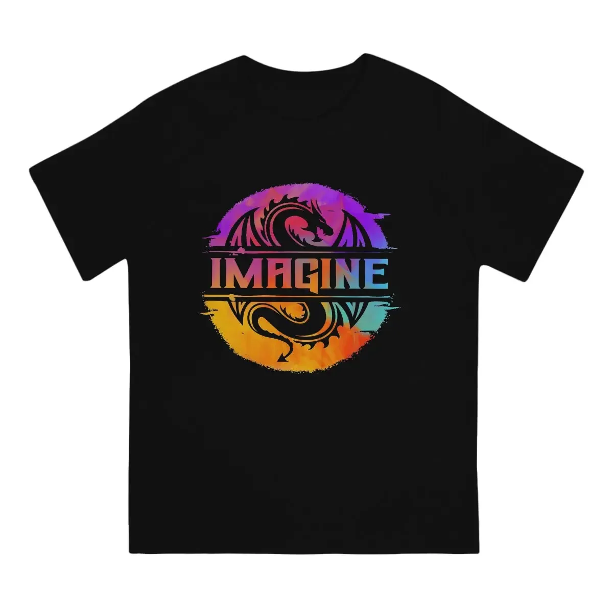 Imagine Colorful Watercolour Graphic Dragon Special TShirt Grammy Award for Best Rock Casual T Shirt Summer T-shirt For Adult