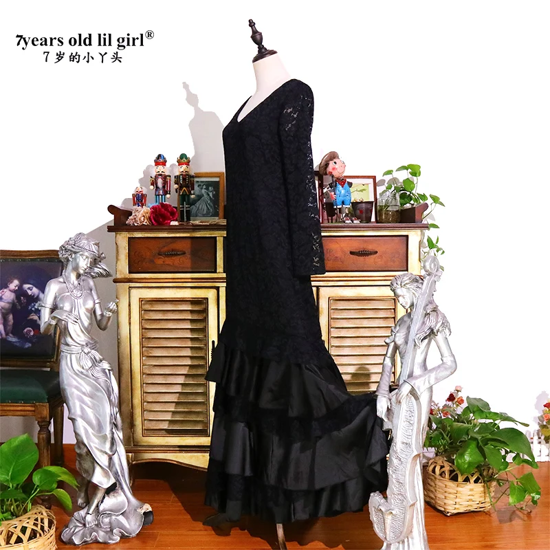 Robe de danse espagnole, jupe d'entraînement de Flamenco, vêtements pour femmes, FLM1