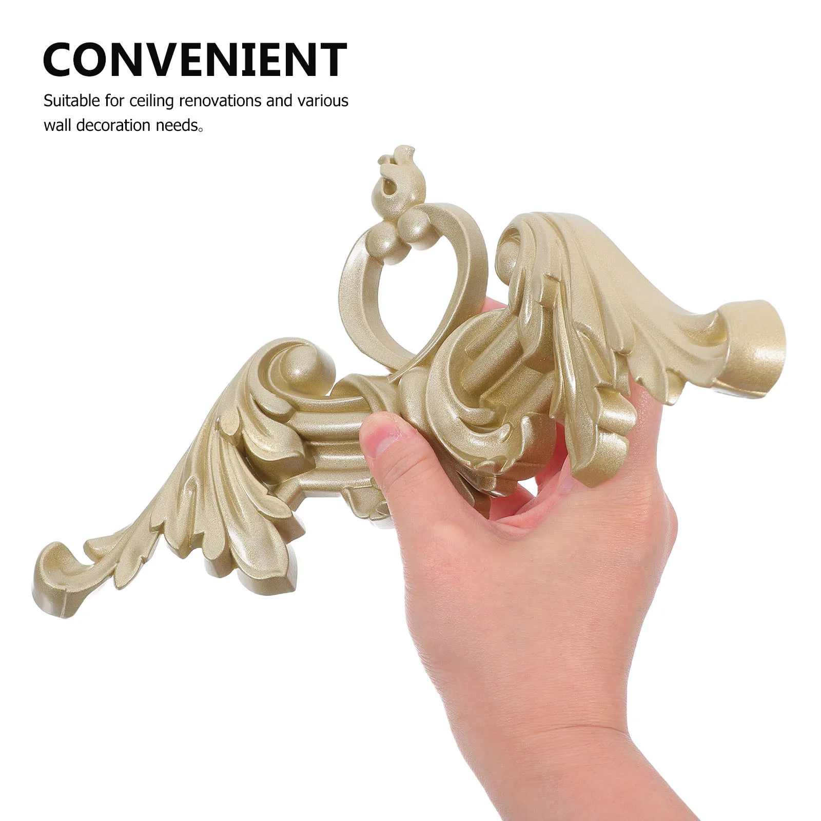 

Decorative Wall Appliques PVC Carved Corner Onlays Vintage Style Easy Install for Furniture Background Living Room Decoration