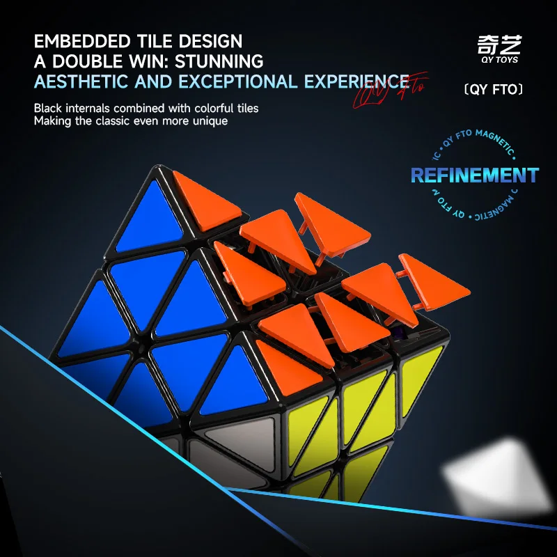 [ECube] QiYi FTO M Face Turning Octaedro Cubo Nero Senza Adesivo Magnetico Liscio Cubo di Velocità Professionale Puzzle Cubi Giocattoli