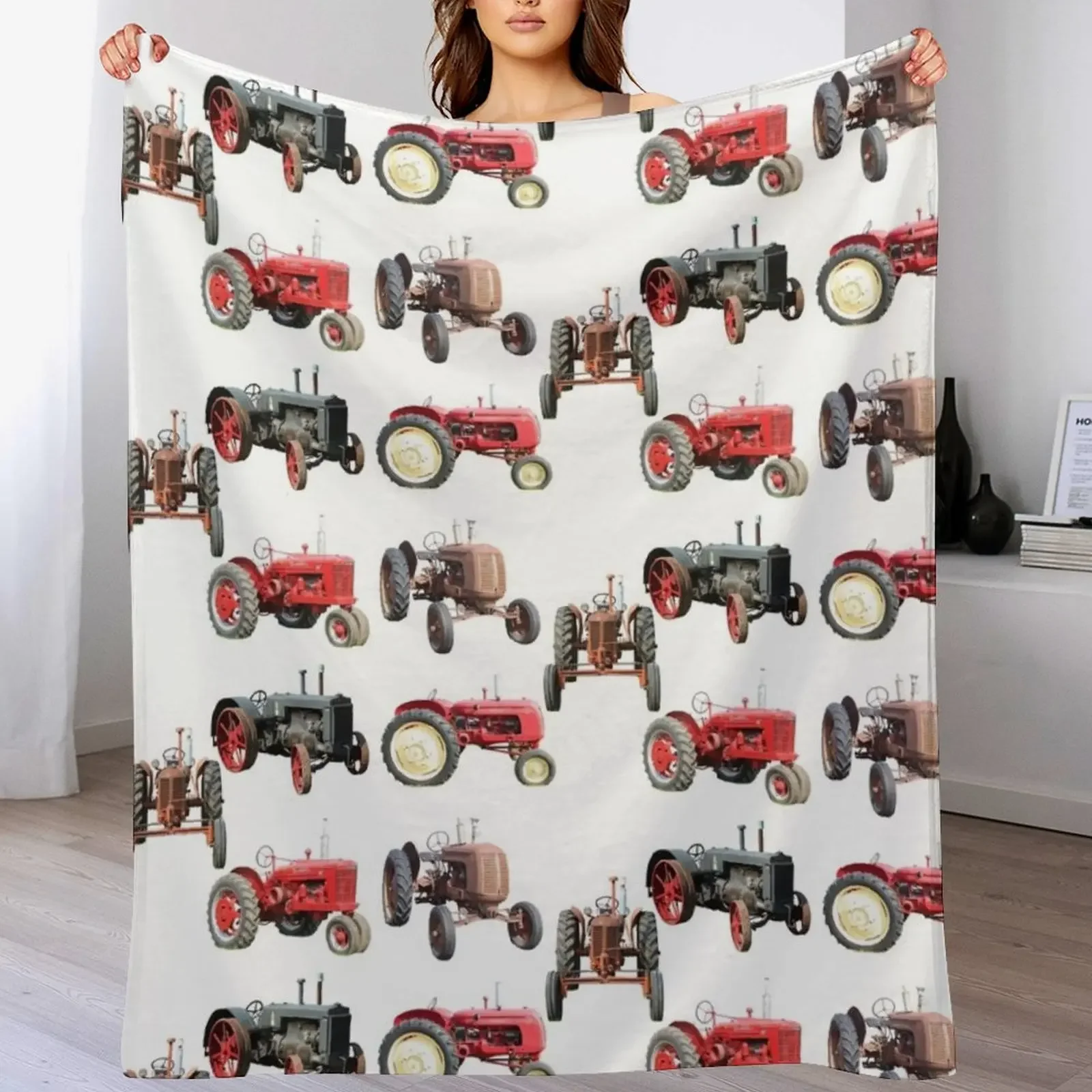 New Antique Farm Tractor Collage Throw Blanket All Weather Soft Throw Blanket for Sofa