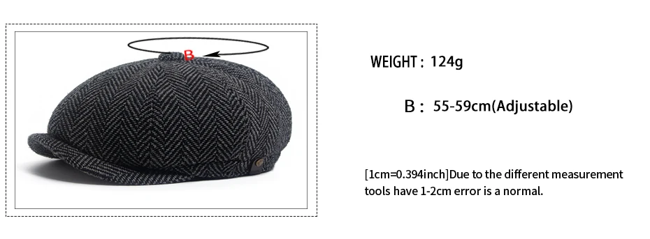 Neue Retro Fischgräten Zeitungsjunge Mütze Für Männer Herbst Winter Warme Baskenmütze Frauen Mode Vintage Hut Hip Hop Weibliche Flache Kappen Berets – Detail 3