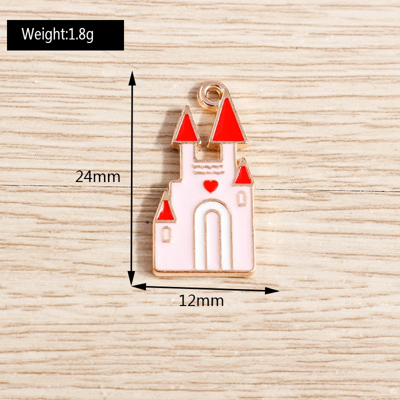 10 قطعة 12x25 مللي متر لطيف المينا القلعة Charms المعلقات لصنع المجوهرات أقراط القلائد أساور Crafts بها بنفسك الحرف اليدوية اكسسوارات