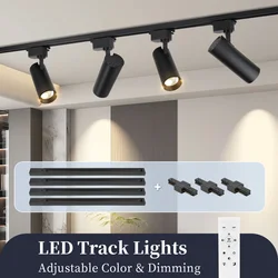 Dimmable LED Spotlights Remote Control Led Track Lights AC85-265V Ceiling Spot Lamp Living Room Rail Lamp Kitchen Shop Luminair