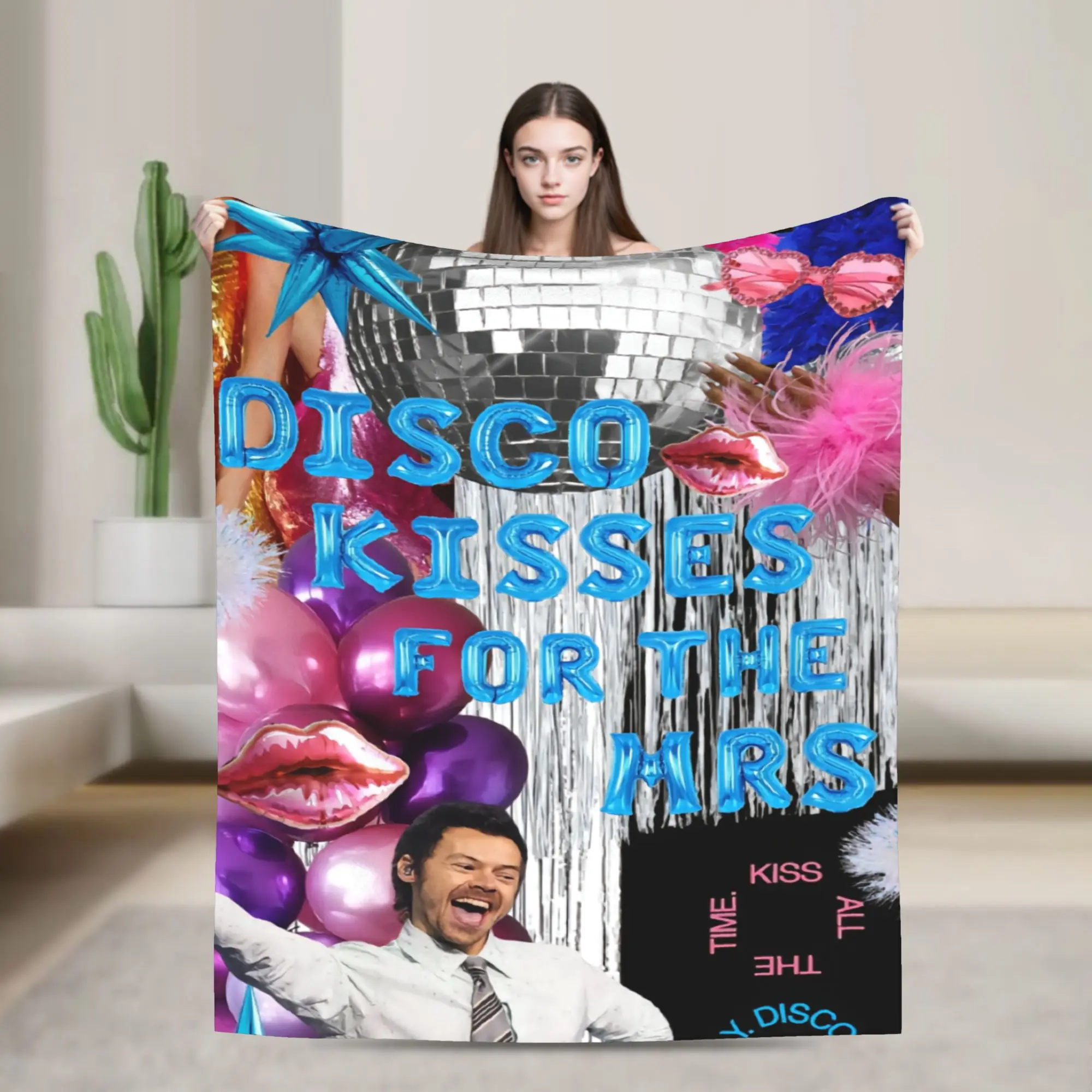Cozy Blankets Picnic Harrys Styles Kiss All The Time Disco Throw Blanket Trend  Bedspread For Sofa Home