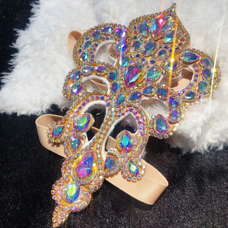 Customized Belly Dancewear Oriental Dance Costumes Performance Leg Rings Bracelets Arm Rings Handmade Heavy Duty Elastic