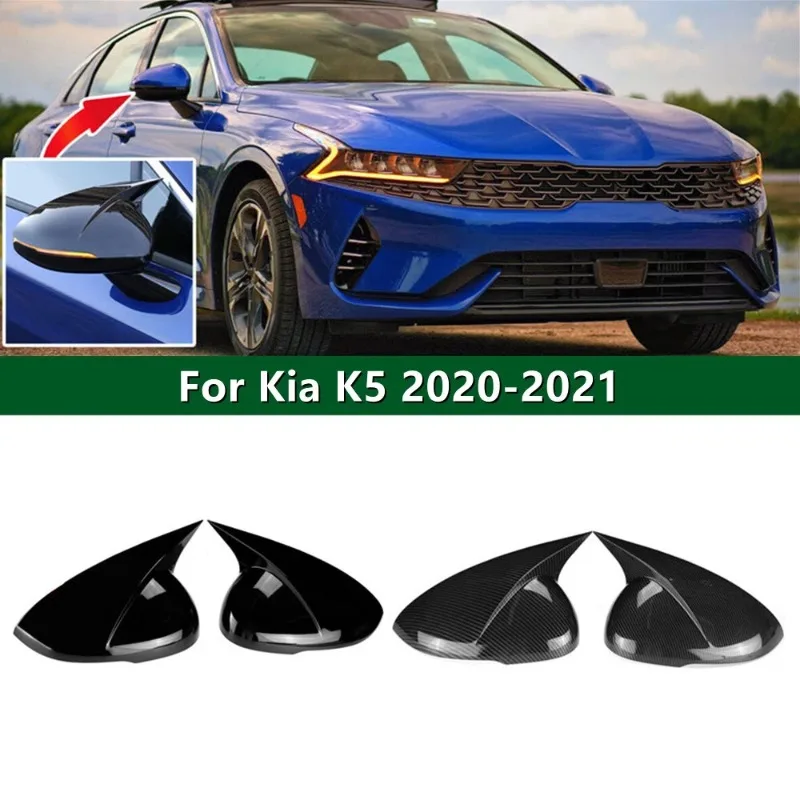 2Pcs Car RearView Mirror Modified Inverted Cover For Kia K5 2020 2021 2022 2024 Car Exterior Trim Add-On Protective Cover